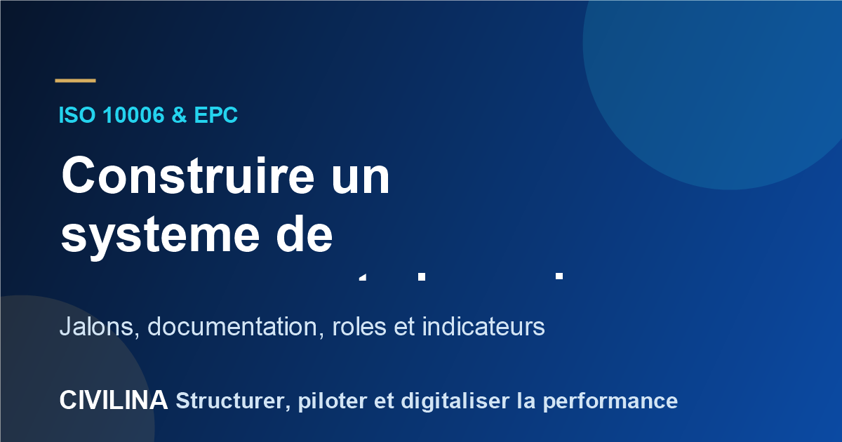 Couverture - ISO 10006 et projets EPC : construire un système de management de projet pilotable