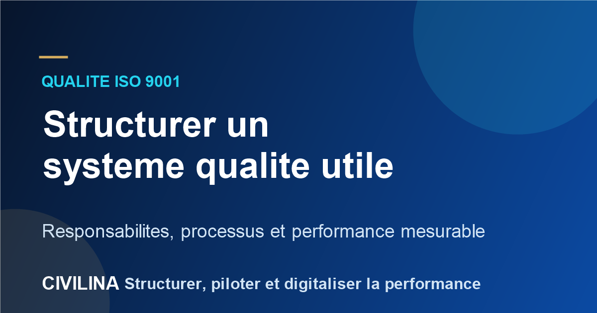 Couverture - ISO 9001 : structurer un système qualité utile, pas seulement documentaire